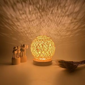 TEMU USB 멀티 룸 간단한 창의적인 인터넷 유명인 rattan 팬 테이블 램프, 거실, 침실 장식, 세 가지 색상, 조절 가능, LED, 나무, 푸시 버튼 제어, 배터리 필요 없음, 다양한 방 유형에 적합