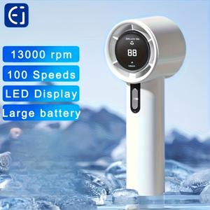 TEMU 1pc 충전식 휴대용 터보 팬 - 13000 RPM 고속 조절 가능한 100 속도, 휴대용 USB 충전식 팬, 컴팩트한 얼굴 냉각, 실내/실외 사용 가능, 무료 레니어드 포함, 세련된 휴대용 쿨러