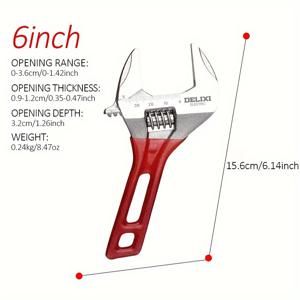 TEMU Delixi 전기 조절 가능한 렌치 미니 짧은 손잡이 대형 개방형 라이브 렌치 다기능 빠른 라이브 파이프 플라이어 소형 렌치