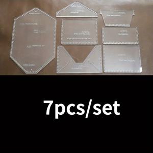 TEMU 아크릴 지갑 템플릿 세트, 7개 - 투명 재봉 패턴 스텐실 DIY 가죽 공예 및 수제 파우치 디자인용