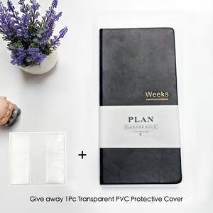 TEMU ANNIKEEY 컴팩트 주간 플래너 노트북 - 슬림한 인조 가죽 시간 관리 & 업무 일정 정리기, 7.48x3.74x0.55인치, 보너스 투명 PVC 보호 커버 포함, 매끄러운 마감, 기능, 영어 텍스트, 컴팩트 데스크