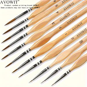 TEMU AVOWIT 11pcs 디테일 브러시 세트, 미니어처 페인팅, 아크릴, 수채화, 유화, 모델 제작, 라인 드로잉용 미세한 팁 브러쉬|아크릴물감