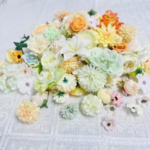TEMU 20개 혼합 컬러 패브릭 꽃 머리, 결혼식 & 집용 수제 DIY 장식, 전기나 배터리 필요 없음, 크리스마스 & 데이 장식, 결혼식 장식에 다용도
