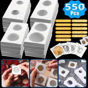 TEMU 550개 동전 플립 세트 - 11가지 크기, 2x2인치 판지 보호대, 투명 창, 동전 및 수집품 디스플레이 북 및 앨범용 동전 플립 - 메가 어소트먼트 판지 동전 플립