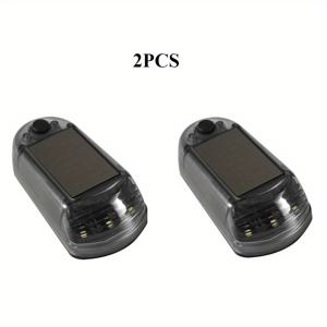TEMU 2pcs 태양광 LED 자동차 장식 조명, 충전식 배터리, 쉬운 설치, 비수면 방지, 밝은 흰색 및 오렌지 LED 분위기 조명, 자동차용 태양광 조명|무드등