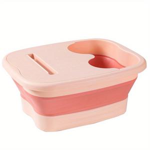 TEMU 뚜껑이 있는 접이식 발목욕통 - 휴대용 스파 욕조, 진정 마사지 및 따뜻함, 가정용으로 이상적, 작은 다리, 보관 가능