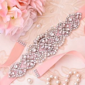 TEMU 1PC 라인스톤 브라이덜 벨트 반짝이는 웨딩 드레스 사틴 리본 벨트 고급 스웨이드 웨딩 드레스 볼 가운 액세서리