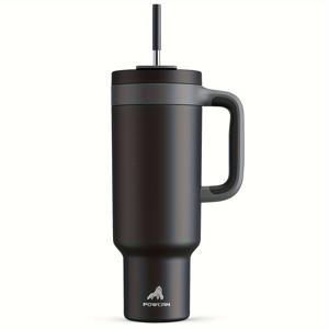 TEMU Powcan 50oz 단열 스테인리스 텀블러, 듀얼 핸들 - 누수 방지, 빨대 & SIP 뚜껑 포함, 음료를 34시간 동안 차갑게 유지, 차 컵 거치대에 맞음, POWCAN