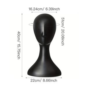 TEMU 색이 바래지 않는 추상 여성 모델 헤드 프레임, 넓은 적용 가능한 모자 가발 모델 헤드, 스타일링 연습용 - 화이트, 블랙, 피부색