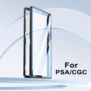 TEMU 메탈 프레임이 있는 PSA BGS 등급 카드 보호자, 스택 가능한 자석 알루미늄 트레이딩 카드 케이스와 유리, 빛 손상 방지 및 스크래치 방지 카드 디스플레이 보관함, 야구 축구 스포츠 게임 카드를 위한 멀티 컬러 범퍼 가드, BGS/PSA 슬랩용