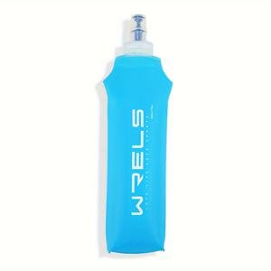 TEMU 1개 WRELS 스카이 블루 스포츠 소프트 워터 보틀, 접이식 휴대용 TPU 물병과 실리콘 마우스피스, 스포츠 및 피트니스, 야외 하이킹, 여행, 캠핑, 마라톤, 낚시를 위한 BPA 프리|트래블보틀