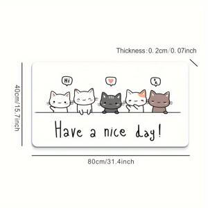 TEMU 고양이 패턴 디자인의 오버사이즈 게이밍 마우스 패드, 고무 베이스, 직사각형 미끄럼 방지 테이블 매트, 정밀한 가장자리, 세탁 가능, 미끄럼 방지 E-스포츠 컴퓨터 마우스 패드