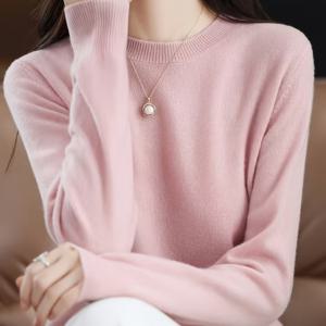 TEMU 여성용 아늑한 플리스 안감 스웨터 - 긴 소매, 라운드 넥, 단색, 따뜻한 가을/겨울 필수품, 캐주얼 또는 시크한 의상, 아늑한 가을 의류 | 라운드 넥 스웨터 | 부드러운 질감