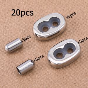 TEMU 10pcs 스테인레스 스틸 조절 가능한 비즈 키트, 이중 구멍 고무 가스켓 볼 플러저, 팔찌 목걸이 로프 액세서리용 로프 캡
