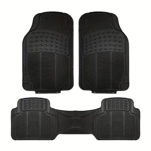 TEMU 세단 및 SUV용 사계절 범용 자동차 바닥 매트 세트 - 내구성 있는 PVC, 앞좌석 및 뒷좌석 고무 매트, 자동차 바닥 매트