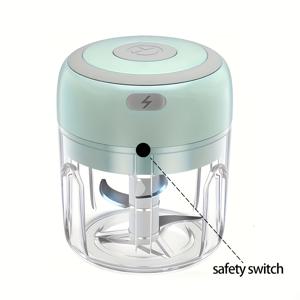 TEMU 250ML 전기 고기 분쇄기, 스테인리스 스틸 블레이드, 3단 속도 USB 충전식 식품 가공기, 1000rpm, 반죽, 양파, 고기, 견과류, 과일, 마늘, 채소 - 휴대용 주방 도구