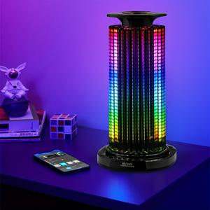 TEMU USB 충전식 LED 라이트 바, 4D 뷰, RGB 색상 변경 음악 동기화 분위기 램프, 침실, 가정 장식, 컴퓨터 룸, 할로윈, 크리스마스, 생일//부활절 - 리튬 배터리 구동, 음악 조명, 데스크탑용