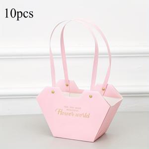 TEMU 10개 고급스러운 꽃무늬 디자인 종이 선물 가방, 골든 레터링 포함 - 판타지 테마, 다기능 선물 랩, 데이, 결혼식, 생일, 등에 적합 - 가정, 꽃가게, 교실, 호텔, 시장, 매장, 바, 사무실, 정원, 선물 랩 용품에 이상적