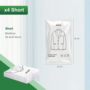 TEMU 4pcs DUTUO 하이든 진공 보관 가방 - 주머니를 위한 플라스틱 주최자 가방, 의류, 드레스 및 슈트에 이상적 - 짧은, 긴 및 추가 긴 크기에서 사용할 수 있습니다, 옷장 정리 | 지퍼 보관 가방 | 내구성 있는 플라스틱 재료, 걸이 보관 주최자, 옷장 주최자 및 보관
