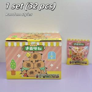 TEMU 1 세트 (32pcs) PVC 카비바 모양의 키체인 세트 - 놀라운 블라인드 백 및 배낭 펜던트가 포함되어 있습니다 - 귀여운 곰 일러스트레이션, 동창, 학생 상, 파티 선물, 교실 장식에 이상적입니다 | 재미있는 디자인 | 내구성이 뛰어난 플라스틱