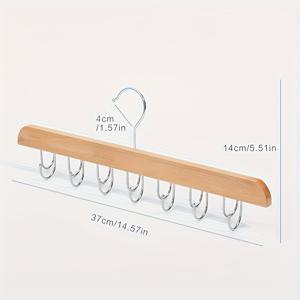 TEMU 14개의 광택된 후크가 있는 나무 벨트 및 액세서리 걸이, 접이식 금속 랙, 넥타이, 스카프, 브라, 및 조끼를 위한 공간 절약형 다목적 정리함