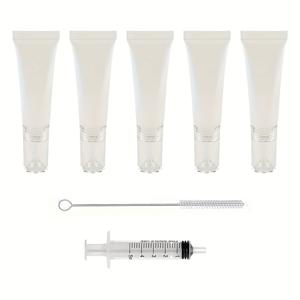 TEMU 5개/10개 세트 10ml 디스펜싱 병, 파운데이션 액체용기, 워터 크림 용기, 에센셜 오일 병, 정밀 측정 가능, 휴대하기 편리한 여행용 컨테이너 및 디스펜서와 클렌징 브러시 포함