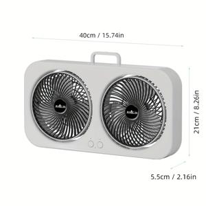 TEMU 휴대용 듀얼헤드 선풍기, USB 충전식 팬, 조절 가능한 데스크 팬, 벽걸이 및 스탠딩 핸드헬드 팬, 사무실·침실·야외 여행·기숙사에 완벽한 제품