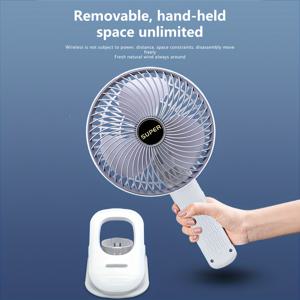 TEMU 4-Mode 에어 서클레이터 팬 | 터보 부스트 데스크탑/핸드헬드/벽 및 클립 온 듀얼 사용, 침실/사무실/캠핑용 충전식 조용한 냉각, 휴대용 에어 서클레이터 | 현대 미적 | 듀얼 사용 팬, 휴대용 팬|벽걸이선풍기|서큘레이터선풍기