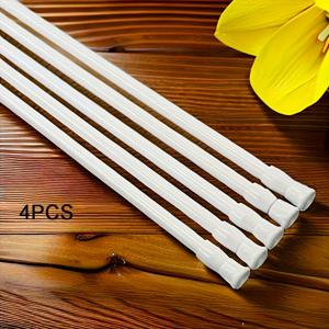 TEMU 4pcs 현대식 조절 가능한 스프링 긴장 로드 - 중량 플라스틱, 드릴 없음 설치, 커튼, 샤워, 옷장, 창문, 수건 랙용 확장 가능 - 가정용 액세서리, 샤워 정리기 | 현대식 조절 가능한 로드 | 내구성 있는 플라스틱 로드, 욕실용 수건 랙