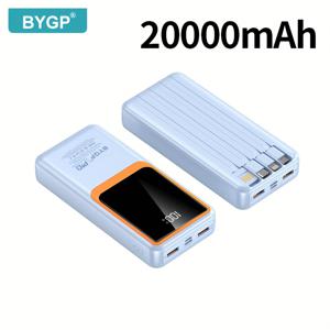 TEMU 1개 10000/20000mAh 대용량 휴대용 보조배터리, Type-C 고속 충전기 포함, USB/MicroUSB , 아이폰/ 디지털 기기용, 야외 여행 비상 백업 배터리 팩|보조배터리|보조배터리20000