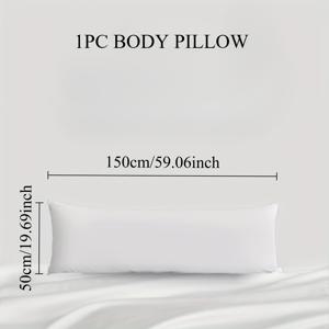 TEMU 블루 안테로프 1개 화이트 바디 베개 - 초소프트, 엑스트라 롱, 고품질 105g 폴리에스터 원단, 통기성 & 라이트 베이지 친화적, 사계절 사용 가능, 침실/게스트룸/타타미용 세탁기 사용 가능, 소파 액세서리, 심플하고 우아한 디자인, 내구성 있는 퀼팅