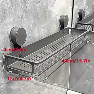TEMU 1pc 강력한 스테인레스 스틸 벽걸이 샤워 정리함 - 타월 걸이, 공간 절약형 욕실 스토리지 랙, 샴푸, 비누, 화장품용 - 녹방 방지 현대 디자인, 정리함 | 현대 욕실 정리함 | 세련된 금속 마감, 욕실 정리함 랙|샤워타올|화장실선반