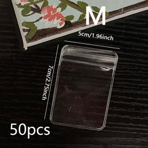 TEMU 50/100개 투명 PVC 방청 & 고품질 주얼리 지퍼백 - 반지, 귀걸이, 팔찌용 자체 밀봉 보관 파우치 - 여행, 가정, 소규모 비즈니스 포장용 주얼리 정리함, 내구성 있는 지퍼 클로저
