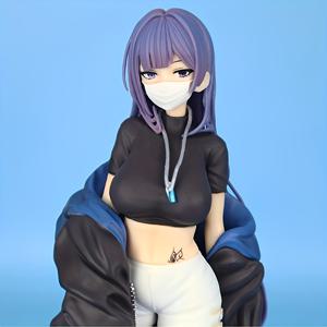 TEMU 블루-퍼플 헤어 & 마스크 애니메이션 캐릭터 스태츄 - 내구성 PVC 컬렉션 피규어, 세부 디자인 데스크탑 장식 (추수감사절, 크리스마스, 발렌타인데이, 할로윈) - 애니메이션 팬을 위한 이상적인 선물, 시크한 의상 디자인