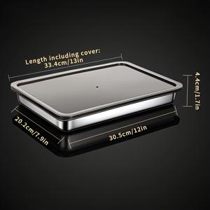 TEMU 1개 304 스테인리스 스틸 밀폐 보관 용기 - 누수 방지 뚜껑, 재사용 가능한 만두 & 원통 보관함, 과일 야채용, 긁힘 및 녹 방지, 실외 사용 가능, 컴팩트 디자인, 고품질 주방용품, 바쁜 가정에 적합