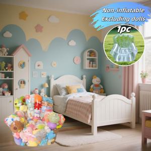 TEMU 1개 대형 DIY 인형 보관 소파 - PVC 재질, 이중 지퍼 디자인, 편리한 수납 및 투명하고 보기 쉬운 실용적이고 아름다운 홈 정리 및 생일 선물에 완벽한 선택, 침대 밑 수납|바비인형