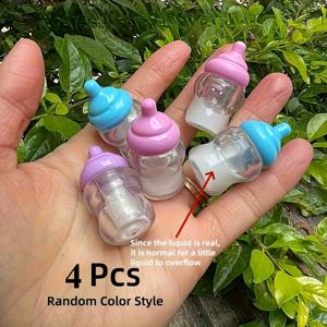 TEMU 4pcs 미니 밀크 병, 유동하는 밀크 디자인, 귀여운 파란색과 핑크색의 플라스틱 장식, 인형집, 휴일 선물, 창의적인 디스플레이 | 인형집 장식, 할로윈, 크리스마스, 부활절, 미니어처 풍경 액세서리, 미니어처 밀크 병, 크리스마스에 가장 적합합니다.