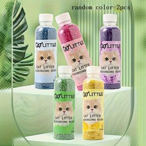 TEMU 고양이 모래 탈취 비즈 - 천연 식물성 활성탄 입자로 만든, 냄새 제거 및 상쾌한 향기 제공, 깨끗하고 아늑한 애완동물 환경 유지, 고양이용