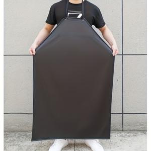 TEMU 레스토랑 요리, 주방 직원, 식기 세척기, 차량 세척, 해산물 작업자, 시장 판매자 및 목수에게 적합한 청결한 블랙 디자인을 갖춘 복합 PVC 가죽 작업 앞치마입니다.
