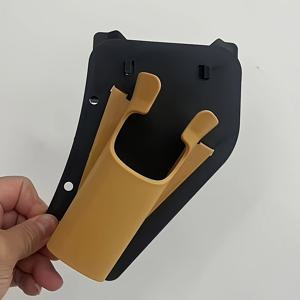 TEMU 1pc 조절 가능한 슬라이드 온 낚시대 허리 홀더 - 플라이 낚시 및 해안 낚시용 내구성 있는 플라스틱 퀵 리리즈 낚시대 홀더, 손잡이 없는 조절 가능한 벨트 마운트, 검정색, 낚시 벨트, 강천 장비, 세련된 디자인, 견고한 구조