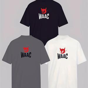 TEMU 3pcs 남성 WAAC 그래픽 티셔츠 - 블랙, 그레이, 화이트 캐주얼 여름 탑, 레드 폭스 & 