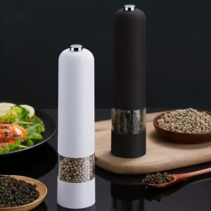 TEMU 1/2pcs 전기 소금 및 후추 그라인더 - 스테인레스 스틸 헤드, 정밀한 그라인딩을 위한 무난한 회전 - 주방 및 그릴 사용, 스테이크 쉐이커, 전기 검은 후추 그라인더