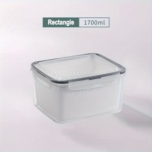 TEMU 1pc, 과일 채소 생산 저장 보관용기 뚜껑 및 콜란더, 플라스틱 신선한 보관함, 냉장고 냉장고 정리함, 샐러드 베리 상추 음식 고기 생선 셀러리