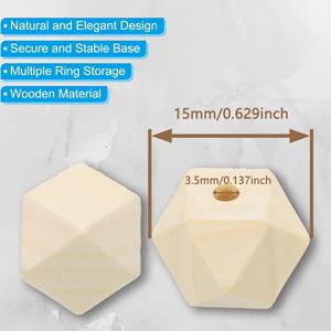 TEMU 100pcs 미완성 기하학적인 나무 구슬 자연 색상 매끄러운 구슬 공예 16Mm/0.629
