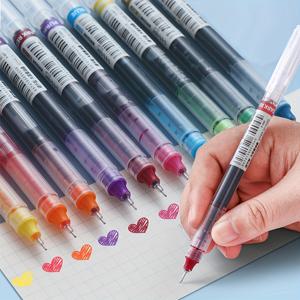 TEMU 12개 빠른 건조 중성 색상 볼펜 세트 - 0.5mm 니들 카본 펜 - 학생과 교사에게 완벽함!