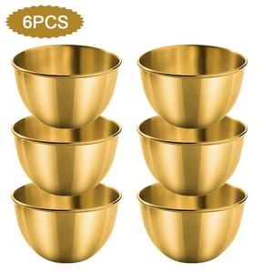 TEMU 6pcs 스테인리스 디저트 볼 세트, 보울, 샐러드 보울, 다용도 소스 컵 - 샐러드, 잼, 과일, 커스터드, 간장, 용기. 크리스마스, 추수감사절, 하누카 선물 추천