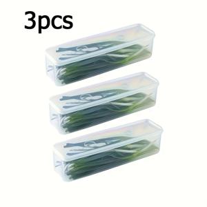 TEMU 3pcs 냉장고 대체 보관 상자, 선택된 PP 재료로 제작, 재사용 가능하고 뚜껑이 있는 스택 가능, 양파, 셀러리, 허브, 마늘, 만두 및 계란을 보관하기에 완벽 - 필수적인 주방 보관 용기, 직사각형, 냉장고에서 사용 가능, 손세척만 가능