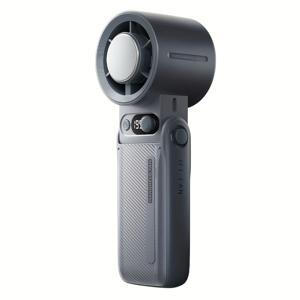 TEMU 2025 신형 핸드헬드 터보 팬 - 6000mAh 충전식 배터리, 199단계 세라믹 쿨링, LED 디스플레이, 접이식 휴대용 디자인 (실내/야외, 사무실 & 침실용) - 보라색/흰색/검정색, 조절 가능한 속도 제어, 내구성 플라스틱, 가정용 휴대용 선풍기|에어컨선풍기
