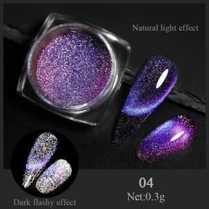 TEMU 0.3g 고양이 자석 반짝이는 파편 먼지 파우더 - 다톤 효과 (오렌지 핑크 실버 퍼플 브라운 블루) - 이리다스커드 네일 아트, 자석 반짝이, 보석 스파클러 네일 & 크래프트
