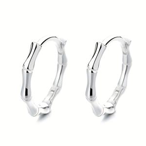 TEMU 2pcs S925 스테인리스 스틸 소형 신선한 목가적인 스타일 기하학적 바마부 모양 패션 반지 귀걸이, 여성에게 작은 선물 (약 1.9G)